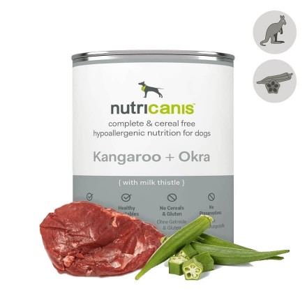 Hypoallergenic wet dog food: 800g Kangaroo & Okra
