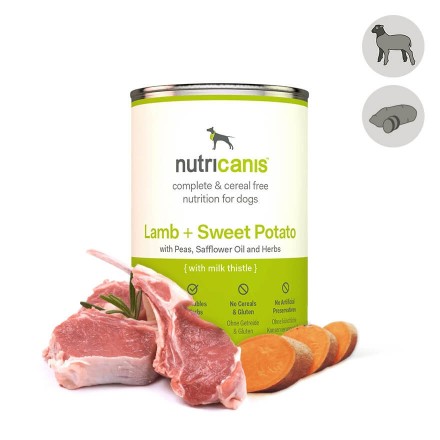 Adult wet dog food: 400g Lamb + Sweet potato with milk thistle