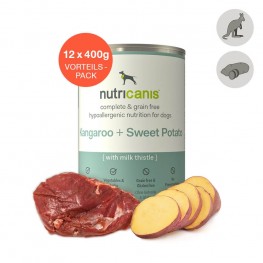 Adult wet dog food: 12 x 400g Kangaroo + Sweet Potato