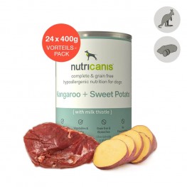 Adult wet dog food: 24 x 400g Kangaroo + Sweet Potato