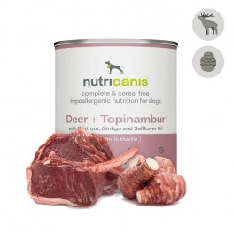 Adult wet dog food: 800g Deer + Topinambur with milk thistle